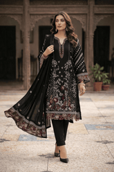 Black Elegance 3PC Lawn Unstitched Suit