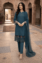Emerald Green 3PC Lawn Unstitched Suit