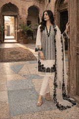 Off White Grace 3PC Lawn Unstitched Suit