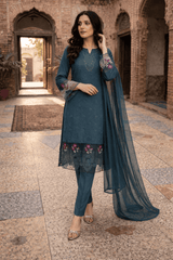 Emerald Green 3PC Lawn Unstitched Suit
