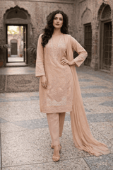 Peach Glow 3PC Lawn Unstitched Suit