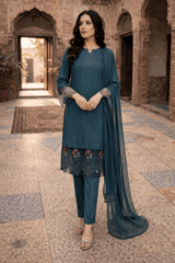 Emerald Green 3PC Lawn Unstitched Suit