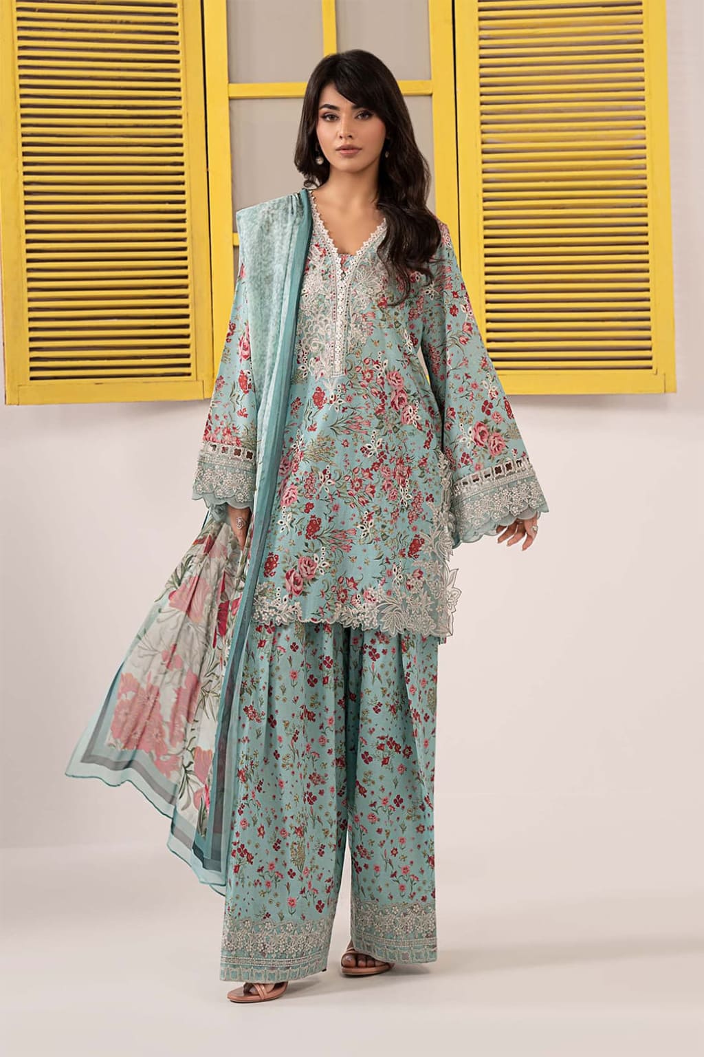 Digital 3PC Printed Lawn Suit